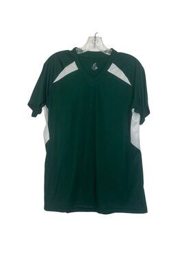 Champro Dri Gear Performance Shirt Vneck Large Green White New Activewear